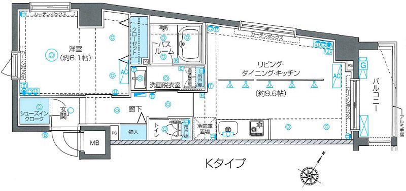 ZOOM目黒不動前(1LDK/2階)の間取り写真