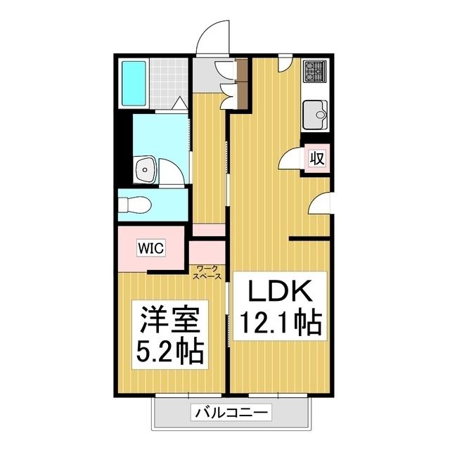 エスポワール21(1LDK/1階)の間取り写真