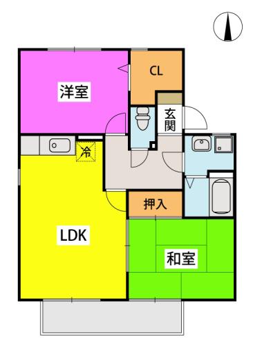 セジュール清原(2LDK/2階)の間取り写真