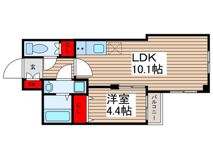 アルカンシエル柏(1LDK/3階)の間取り写真