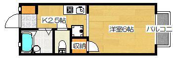ノートルシティ大和(ワンルーム/2階)の間取り写真