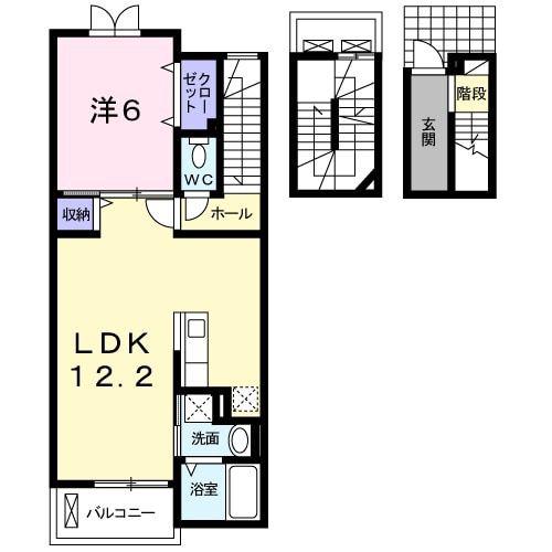グレイス ワン(1LDK/3階)の間取り写真