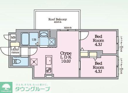 エルファーロ三鷹(2LDK/4階)の間取り写真