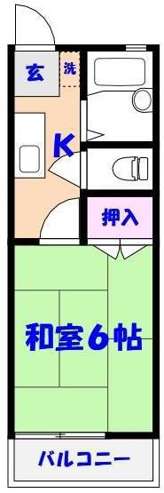 三和ハイツ(1K/1階)の間取り写真