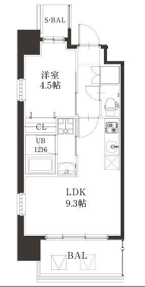 レオングラン新大阪レジデンス(1LDK/4階)の間取り写真