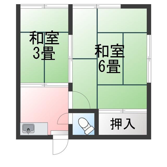 代田荘(1K/2階)の間取り写真