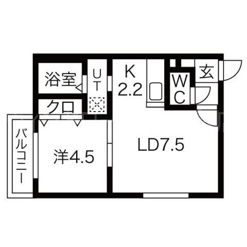 ENCHANTE KOTONI(1LDK/3階)の間取り写真
