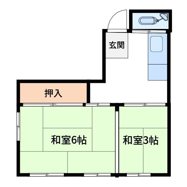 田中荘(2K/2階)の間取り写真