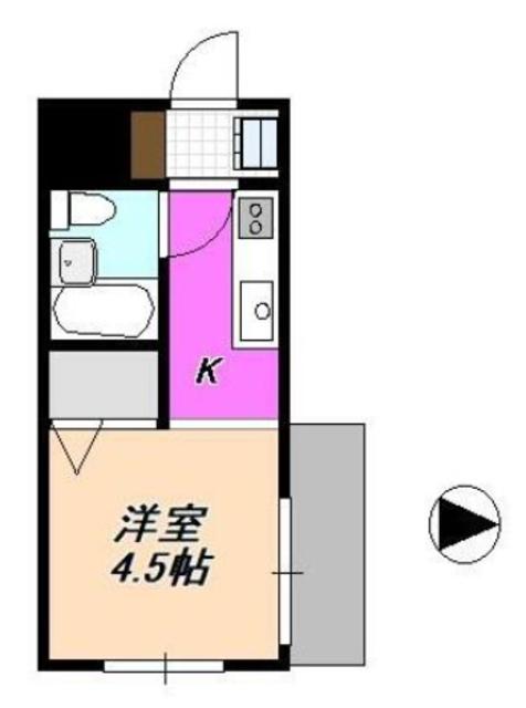 ウィンベルソロ相模原第1(1K/3階)の間取り写真
