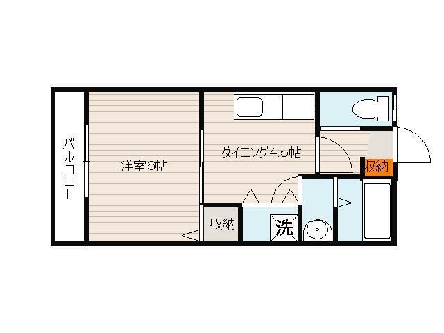 北大路2 目片アパートA(1DK/1階)の間取り写真