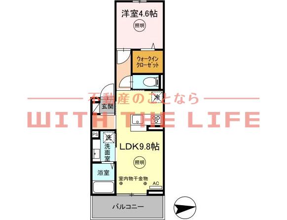 D-ROOM FIRST 大善寺駅前(1LDK/3階)の間取り写真
