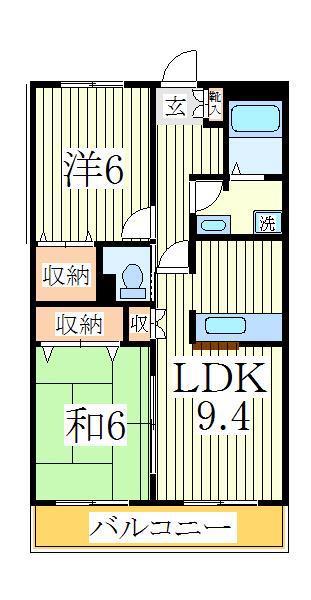 コンフォースII(2LDK/1階)の間取り写真