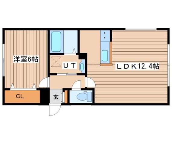 地下鉄東西線 宮の沢駅 徒歩7分 4階建 築12年(1LDK/1階)の間取り写真