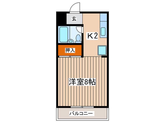 第一伊勢宮ハイム(1K/3階)の間取り写真