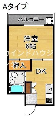 ラパンジール大国III(1DK/9階)の間取り写真