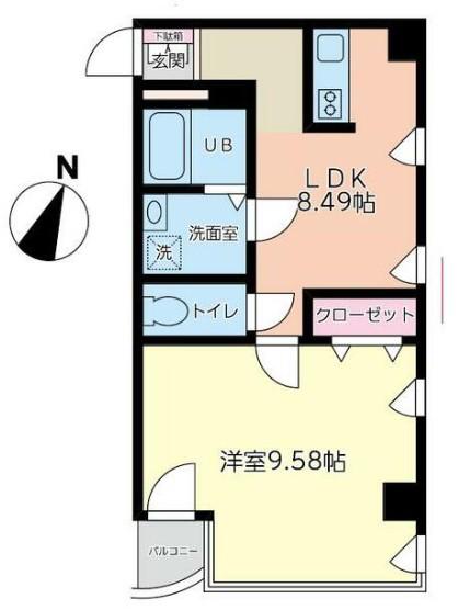 エムアンドエムズビル(1LDK/4階)の間取り写真