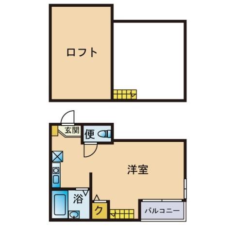 ドルフィンⅡ(ワンルーム/2階)の間取り写真