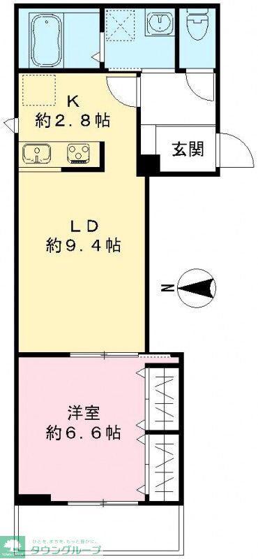 ルナリア大森町(1LDK/2階)の間取り写真