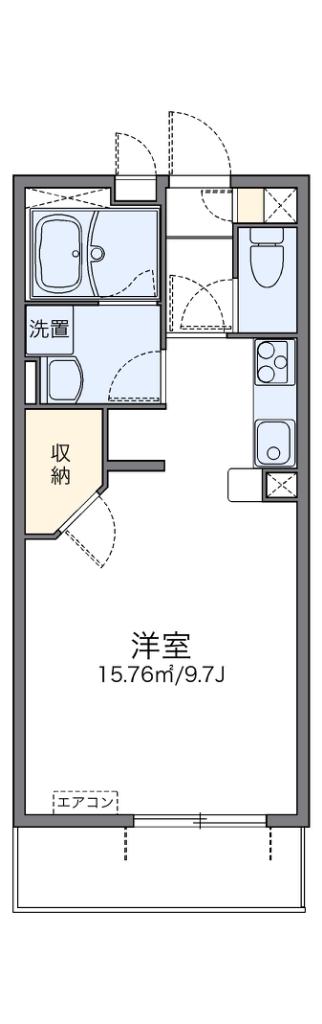 レオネクストフォルテシモ(1K/3階)の間取り写真