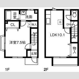 CLAIR(1LDK/1階)の間取り写真