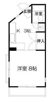 CUBE(1K/4階)の間取り写真