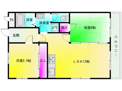 ワイズシステムビル(2LDK/4階)の間取り写真
