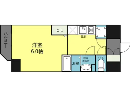 エスリード天王寺ブランシェ(1K/3階)の間取り写真