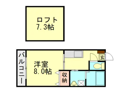 パティオコート(1K/1階)の間取り写真