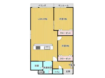 MTKスカイビル(2LDK/3階)の間取り写真