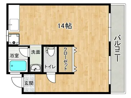 萩原マンション(ワンルーム/2階)の間取り写真