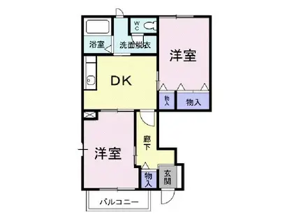スターフィールド・I(2DK/1階)の間取り写真