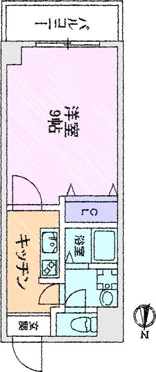 エヴァーグリーン(1K/2階)の間取り写真