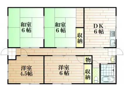 松浜マンション(4DK/1階)の間取り写真