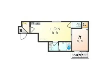 グラン シーズン2(1LDK/1階)の間取り写真