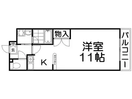 カーサレッジア(ワンルーム/2階)の間取り写真