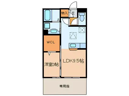 PREMIER(1LDK/1階)の間取り写真