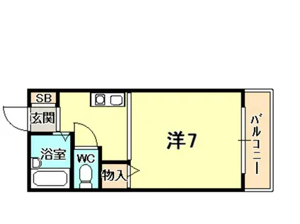 ヘーレンフラット(ワンルーム/2階)の間取り写真