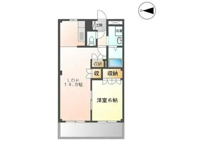 アルファビレッジ豊岡(1LDK/2階)の間取り写真