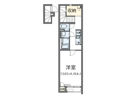 アダージョ(1K/2階)の間取り写真