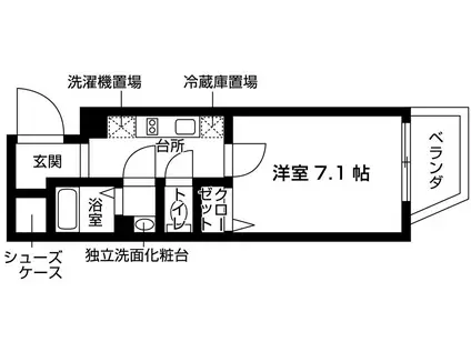 トレジャーマンションII(1K/3階)の間取り写真