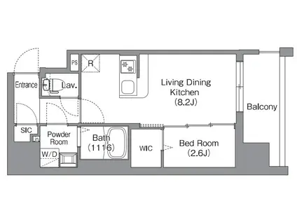 コンフォリア・リヴ南森町II(1LDK/8階)の間取り写真