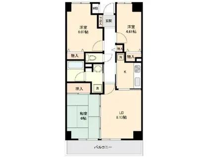 アーバンパーク市ヶ尾(3LDK/3階)の間取り写真