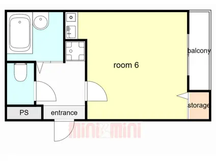 ベル甲子園口III(ワンルーム/1階)の間取り写真