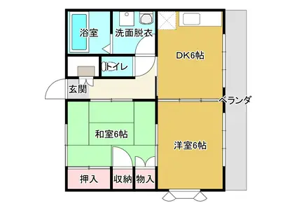 アルタイルビルA(2DK/3階)の間取り写真