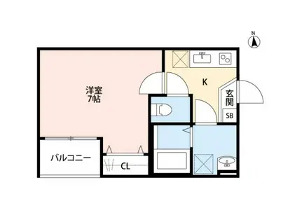 アヴァンティ東浦和(1K/3階)の間取り写真