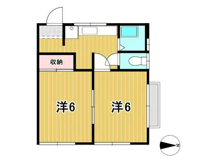 高橋アパート(2K/2階)の間取り写真