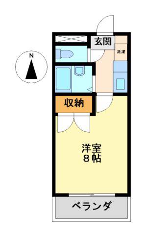 グリンハイツ(1K/5階)の間取り写真
