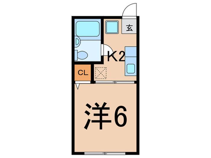 ローレルハイム(1K/2階)の間取り写真