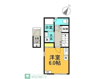 ベレガンス新鎌ヶ谷II(ワンルーム/2階)の間取り写真