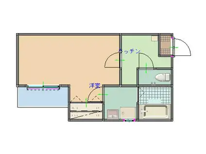 クレフラスト仙台駅北(1K/1階)の間取り写真